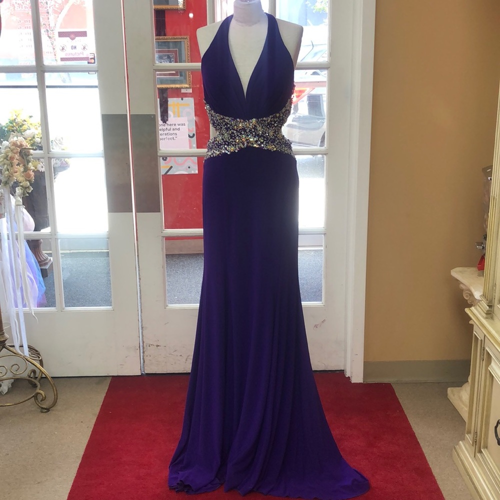 TONY BOWLS PURPLE JERSEY DRESS